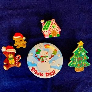 Five Christmas/winter pin set. Fun and variety of pins.